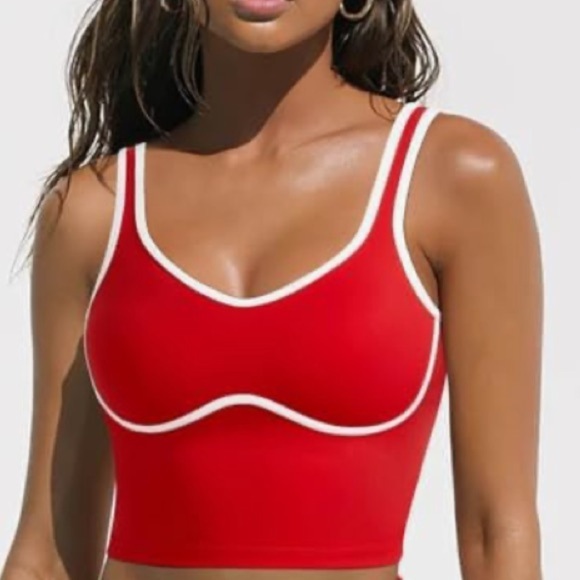 Red Women's Swimwear Top - Picture 1 of 3